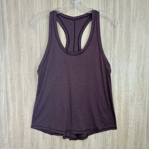 Lululemon Tank Top Women's Size 4 Back Opening Purple Cotton Scoop Neck Gym - Picture 1 of 10